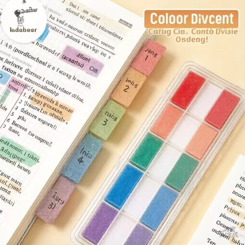 Office School Supplies Pearlescent Gradient Color Index Stickers Translucent Label Candy Student Cream Kawai Lovely Memo Pad