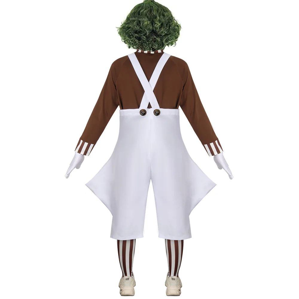 Kids Oompa Loompa Costume Halloween Party Suit Chocolate Factory Worker Cosplay Outfits for Boys