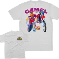 Vintage Car Camel Cigarette T-Shirt Vintage Cotton Top T-Shirt Short Sleeve Casual Street Clothing Oversized Men's Sports Top