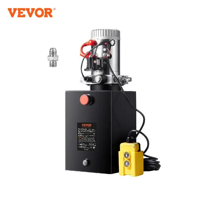 

VEVOR Hydraulic Pump 20 Quart Hydraulic Power Unit Single Acting Dump Trailer Pump 3200 PSI Max Relief Pressure Car Lifting