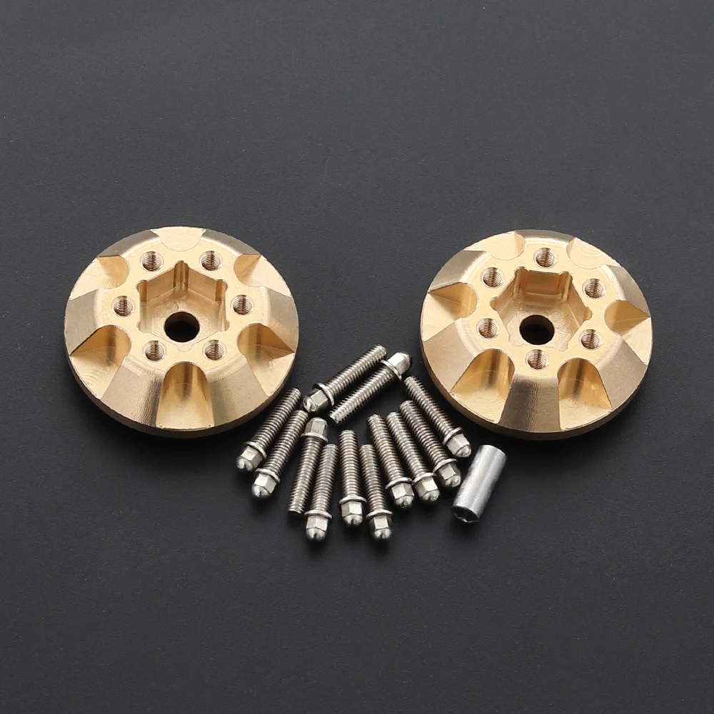 2PCS Brass Brake Disc Weights for 1.9 2.2 inch Vanquish Beadlock Wheels Axial Capra Wraith SCX10  TRX4 TRX6 Counterweight