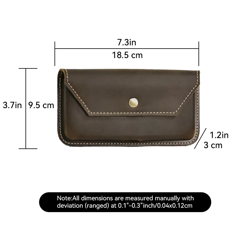 1pcMen\'s genuine leather phone bags, casual wallets, multifunctional horizontal style solid-colored waist bags