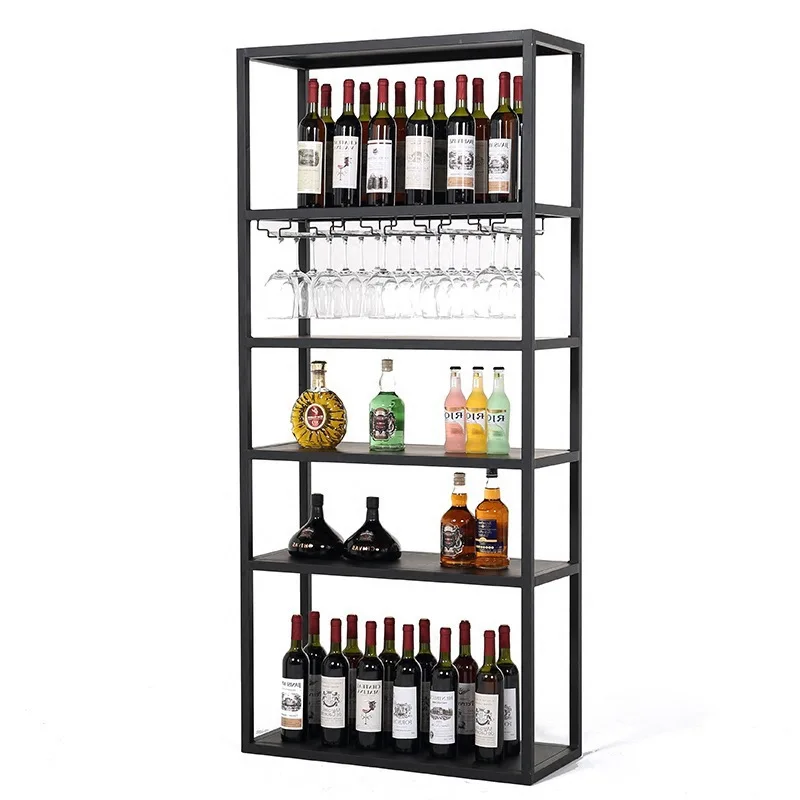 

Customized winery villa retro shelf high tripod Italian red cabinet floor wine