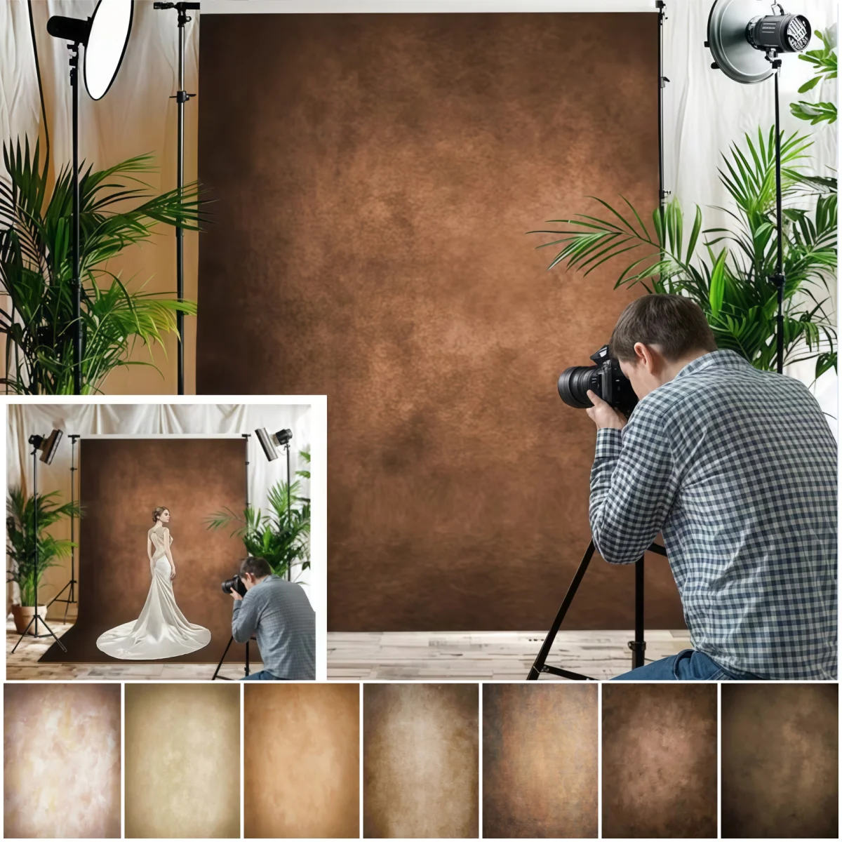 Vintage Brown Texture Photography Backdrops Wedding Portrait Maternity Graduation Family Art Portrait Decor Photo Backgrounds