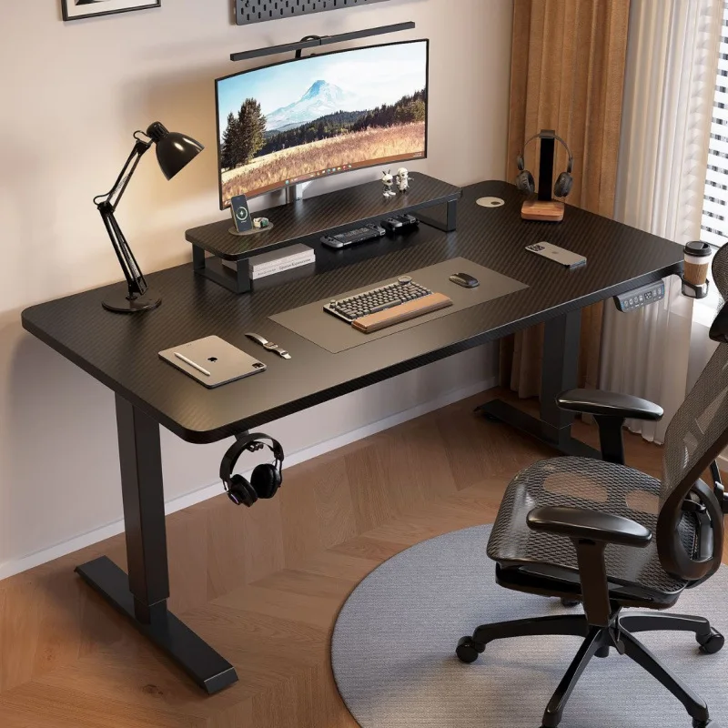 Dual-motor Intelligent Electric Modern Executive Height-adjustable Desk, Computer Chair And Table Office Computer Desk
