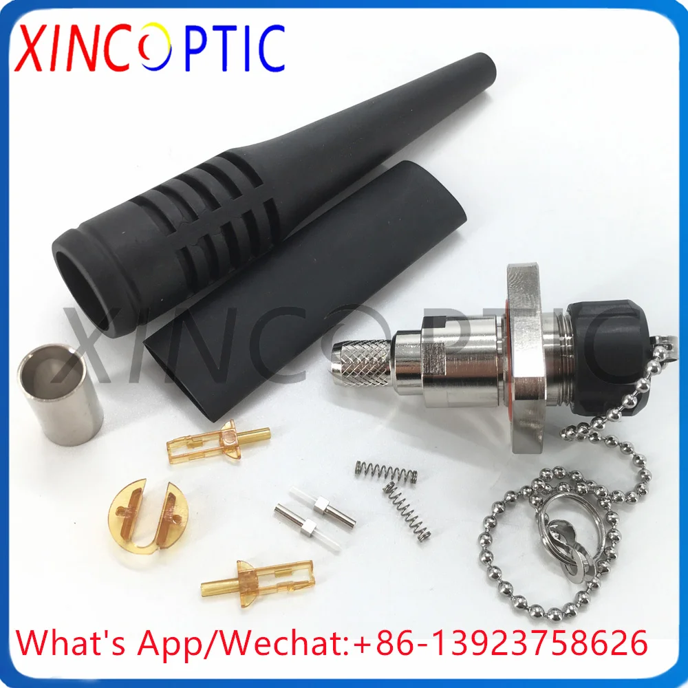 10Pcs 4C Plug Socket 4Core SingleMode ODC Round/Square Male/Female Outdoor 1.25mm Ferrule Waterproof Fiber Connector With Sleeve