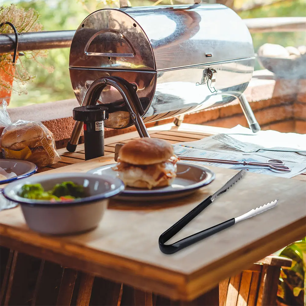 

2pcs Ice Tongs Stainless Steel Rubber Coated Handle Lightweight Heat Resistant Food Serving Tongs For Cocktails Ice Tea Whiskey