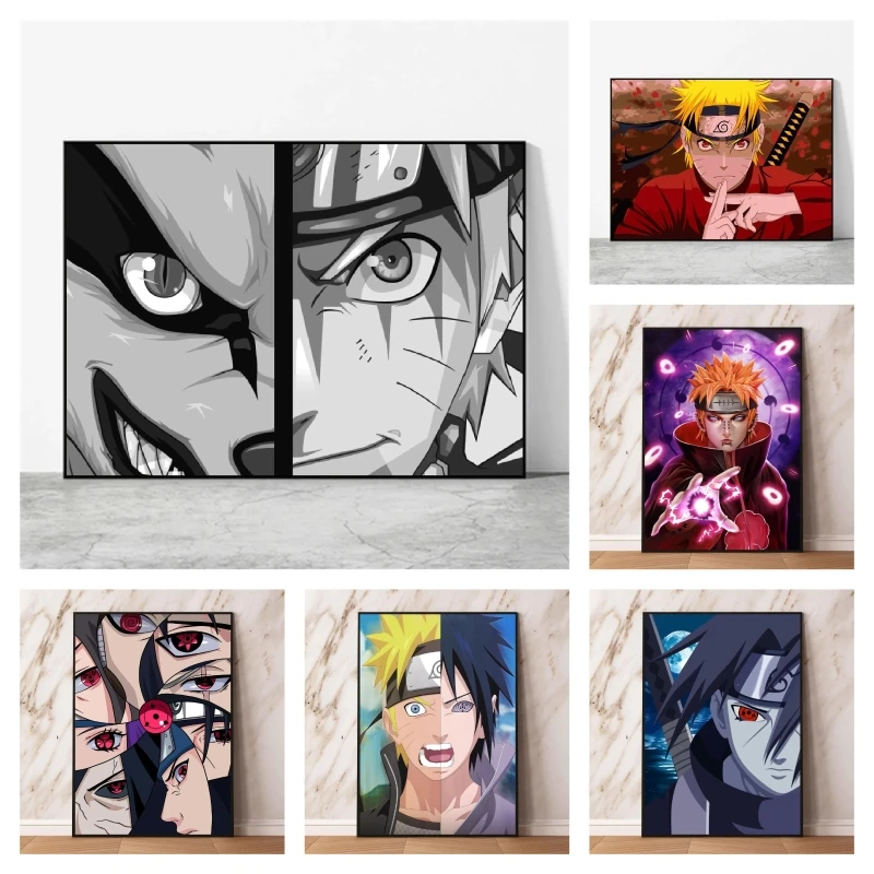 Canvas Posters Naruto Uchiha Obito Modular Prints Figures Decoration Paintings Christmas Gifts Living Room Hanging Classic