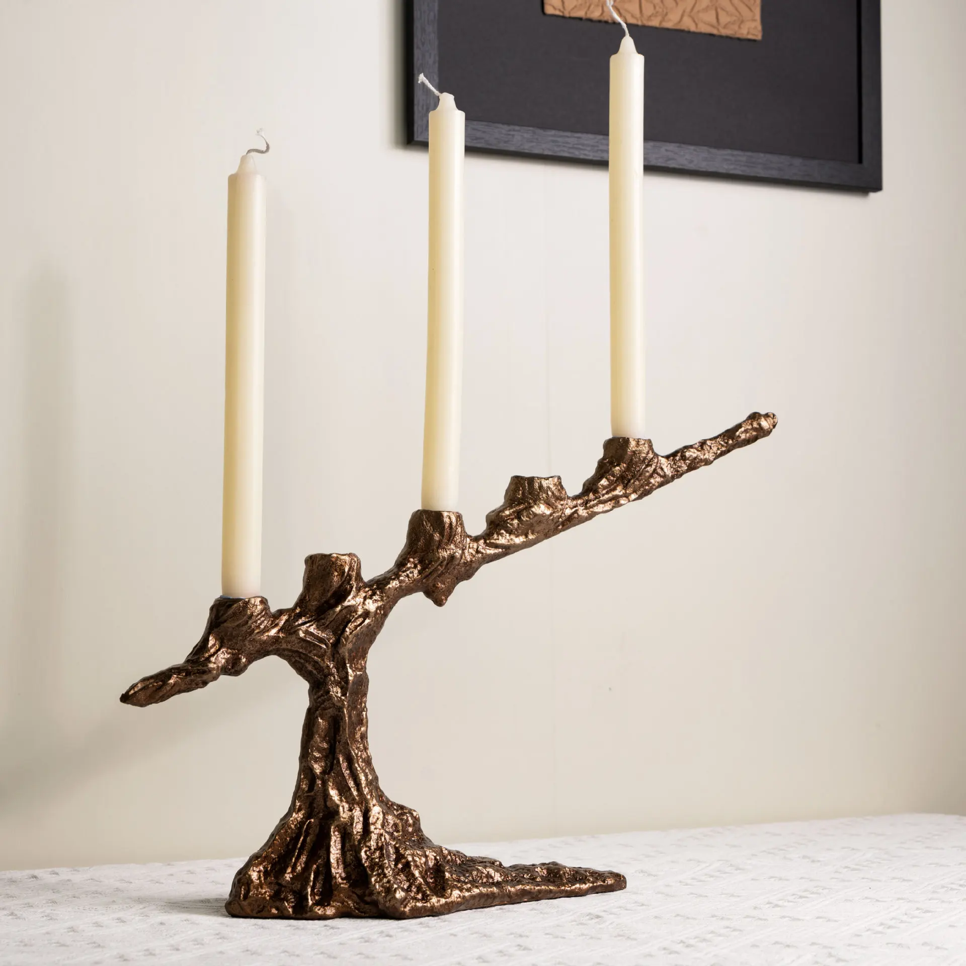 Modern light luxury abstract geometric model bamboo candle holder TV cabinet home soft decoration desktop art decoration