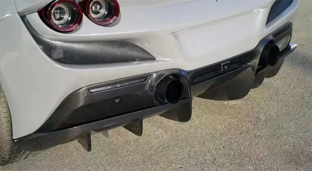 

New Arrival N Style Dry Carbon Fiber Rear Bumper Diffuser For Ferrari F8 Tributo Spider Rear Diffuser Rear Spoiler