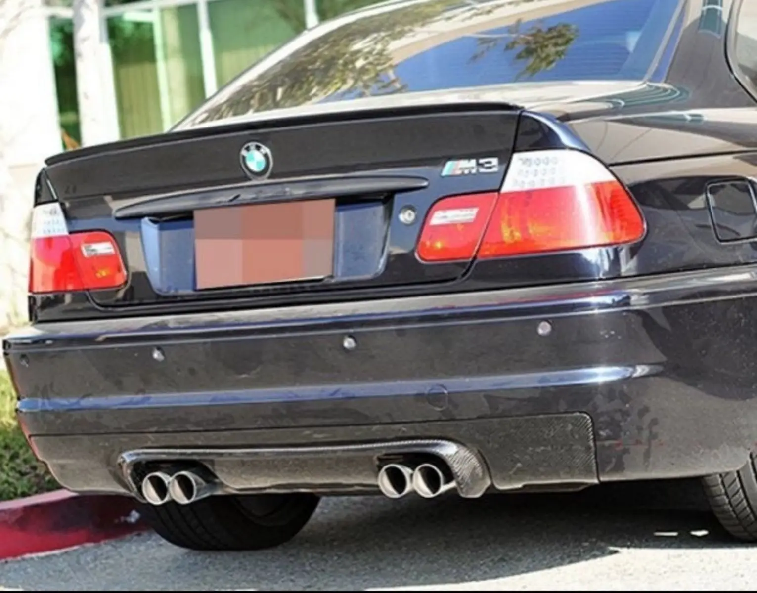 For BMW 3 Series E46 M3 Coupe 2-Door 2001 - 2005 CarTuning Parts TrimReplacement Carbon Fiber Rear Bumper Diffuser Lip Spoiler