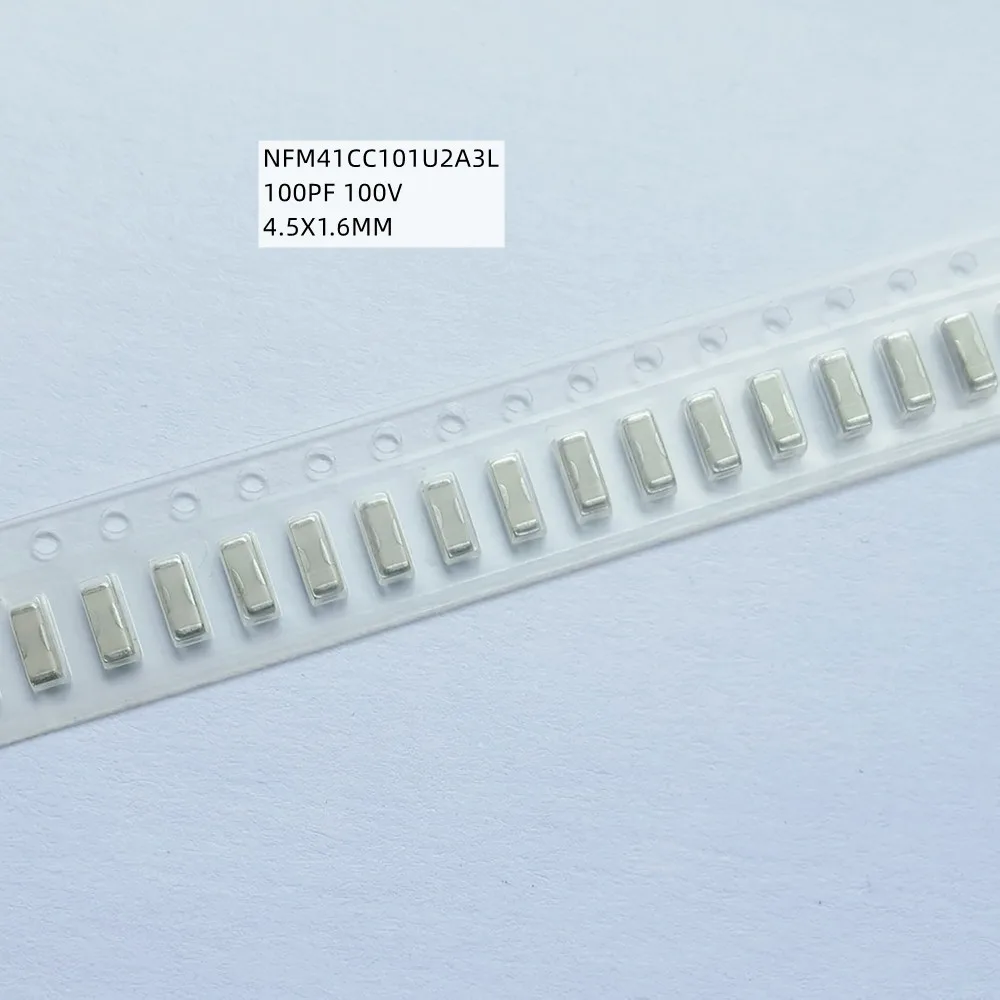 

Original new 100% NFM41CC101U2A3L SMD three terminal filter capacitor 1806 100PF 100V 4.5X1.6MM (Inductor)