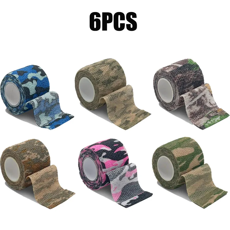 1/6/10 stücke 5*450 cm Camouflage Elastische Bandage Jagd Disguise Hansaplast Wrap Band Selbstklebende Sport Schutz arm Verband