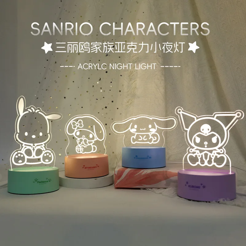 

Sanrio Anime Figuret Cinnamoroll My Melody Children's Night Light Usb Charging Bedside Ornament Cute Give Gifts To Girls New 24