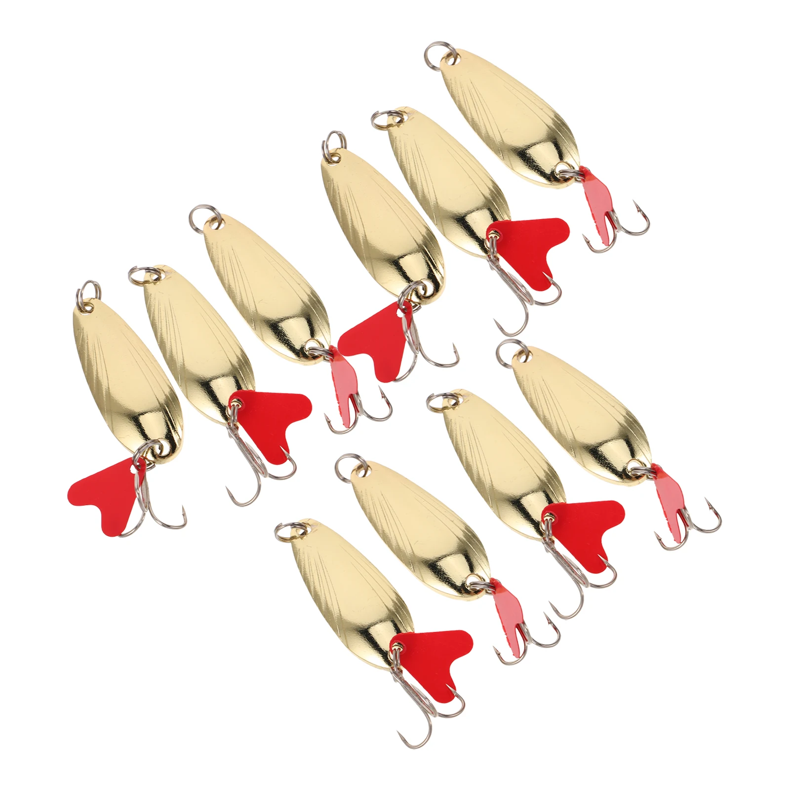 

10pcs Spoon-shaped Shell Pattern Sequin Fishing Lure Metal Artificial Bait Saltwater Long Cast Durable Reflective Lures