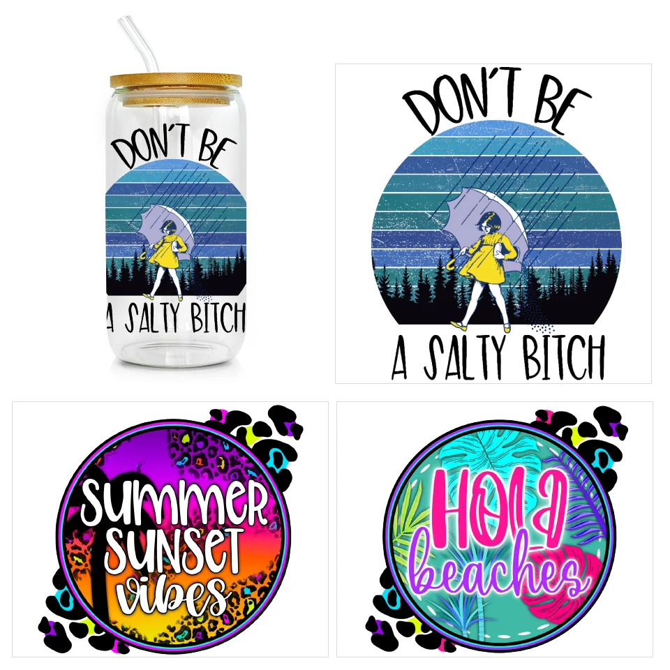 UV DTF Fast shipping multiple sizes customized waterproof durable Libbey Glass