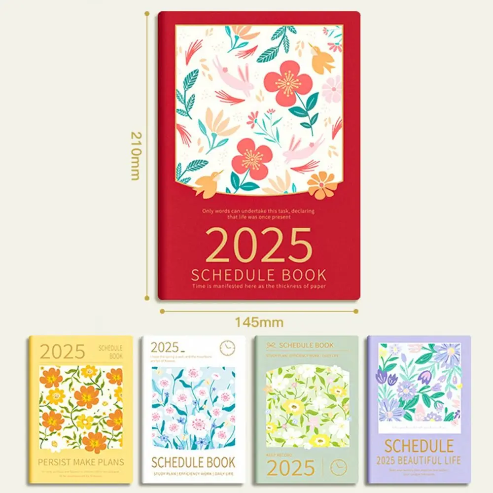 A5 2025 جدول مخطط دفتر INS النفط اللوحة زهرة مذكرات الكتابة منصات الوقت المنظم جدول الأعمال الأسبوعي الأكاديمي