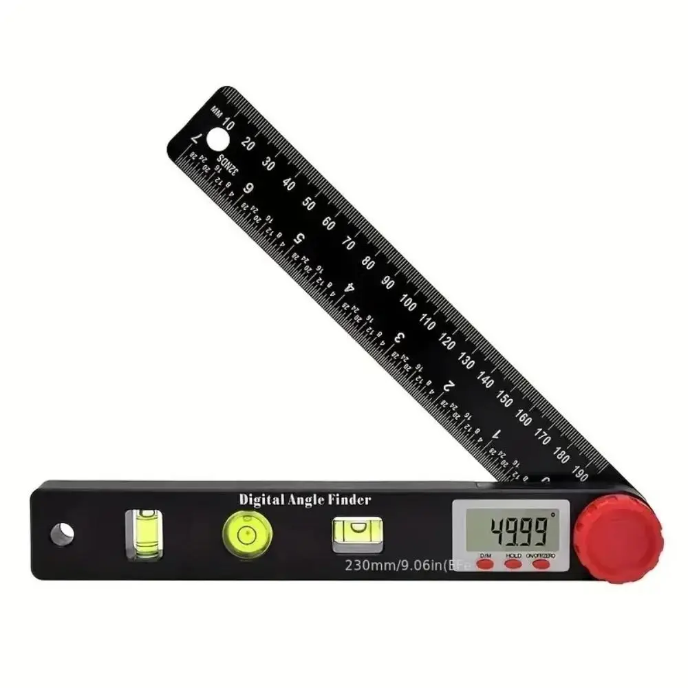 

0-999.95° 4 in 1 Digital Angle Finder 230mm with Horizontal Vertical Bubble Digital Protractor Multifunction Digital Display