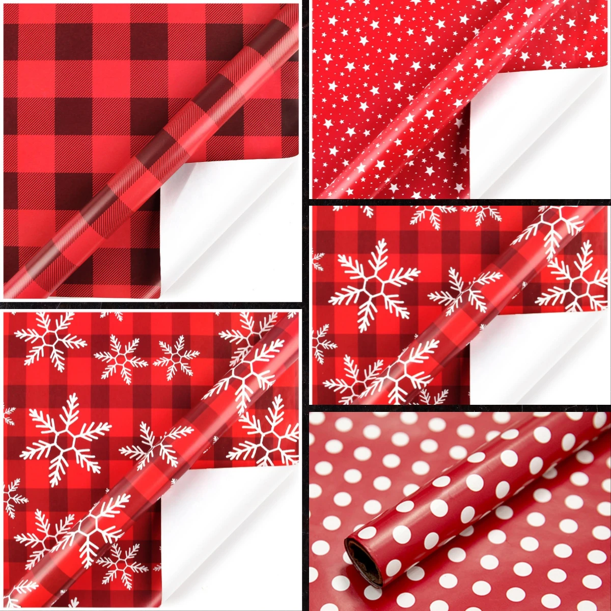1PC 50*70cm Red Plaid Wrapping Paper Christmas Gift Packaging Paper Birthday Wedding Christmas Gift Decorative Paper DIY Crafts