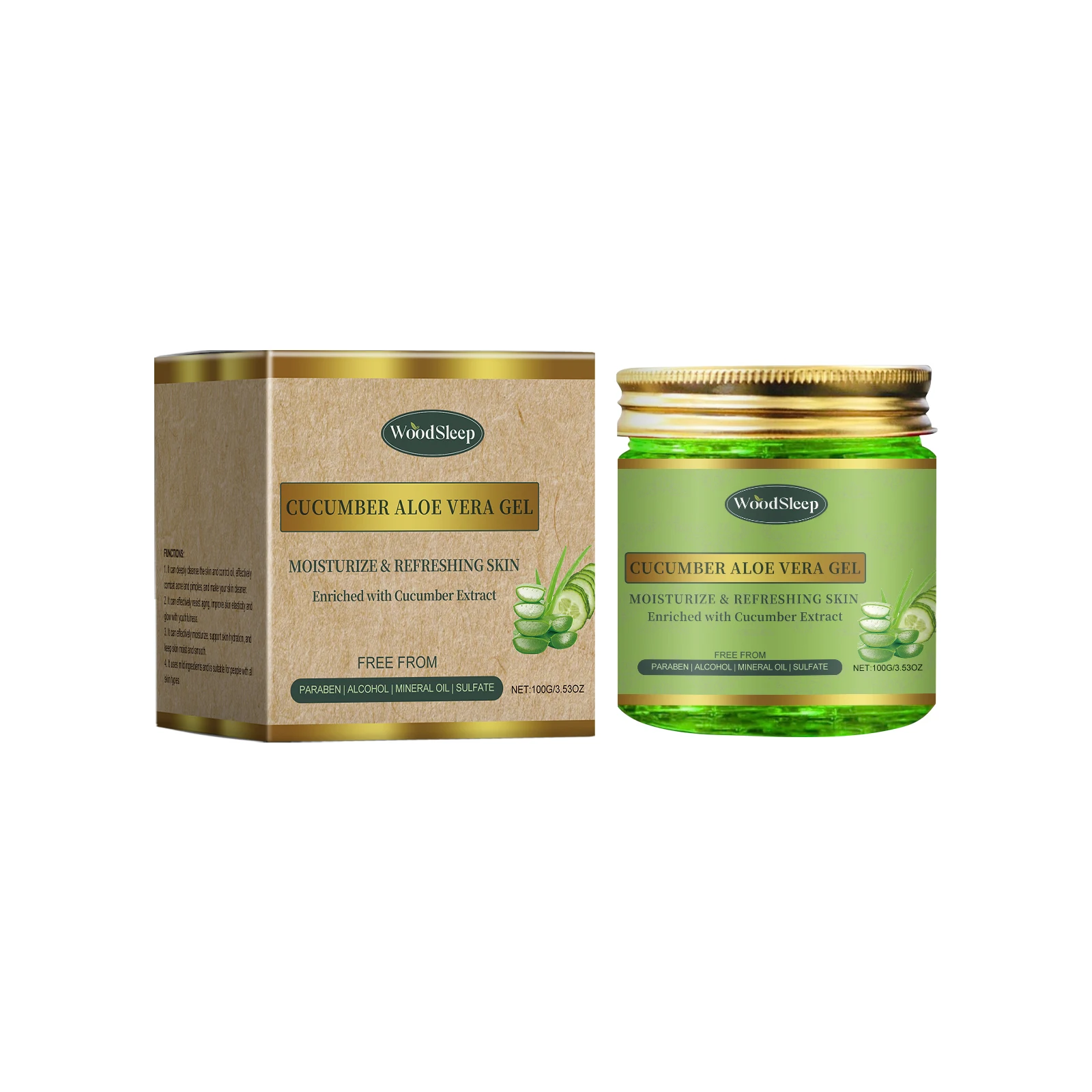 

WoodSleep Aloe Vera Hydrating Gel Facial Cleansing Aloe Vera Gel Moisturizes Nourishes And Gently Exfoliates 1pcs