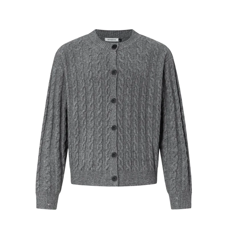 Men's British-style cable knit cardigan sweater, autumn and winter business jacket-UC00036