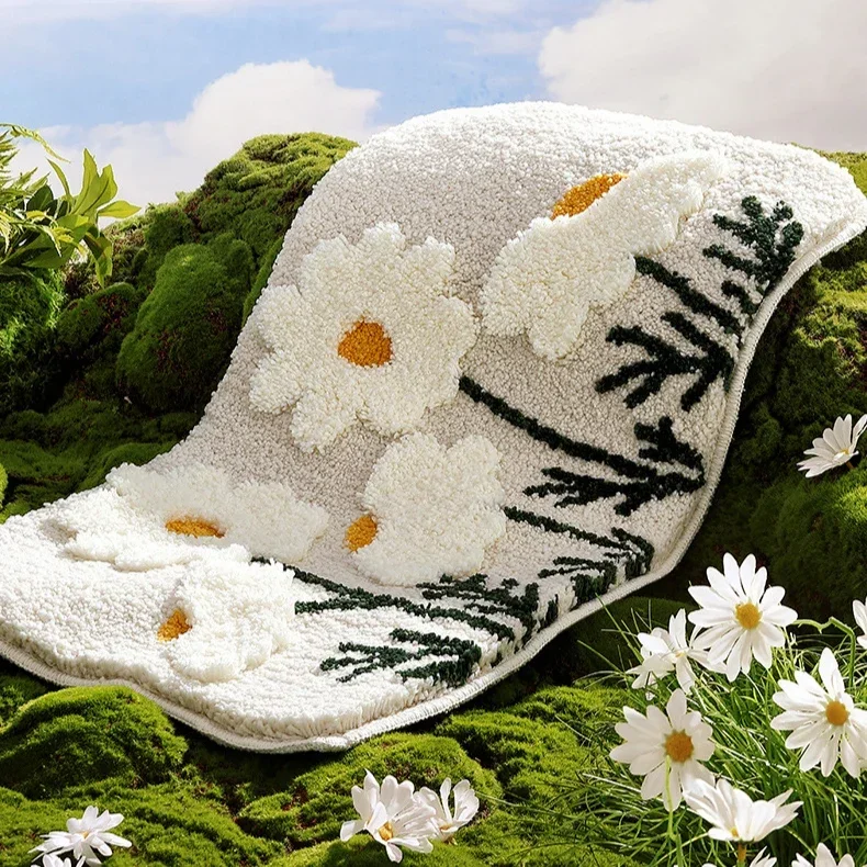 40x60cm Microfiber Fleece Floor Mat Sunflower Carpet Bath Room Rug Water Absorbent Non-Slip Soft Bathmats Machine Washable Decor