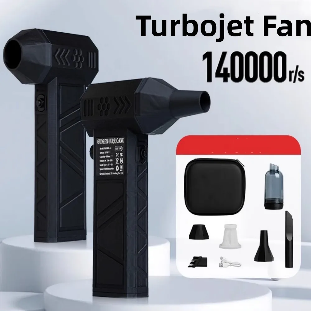 

Turbo jet fan Violent Fan Powerful Air Blower 6000mAh High Power Duct Fan Mini Turbo Jet Fan 140000 RPM Strong Winds Turbo Fan