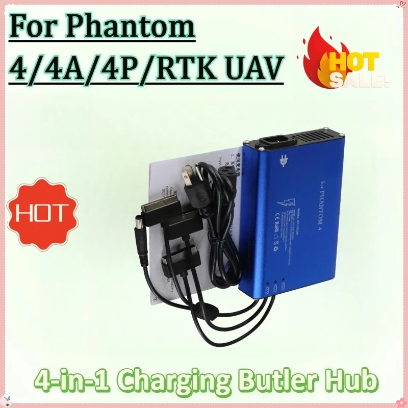 

4-in-1 Multi Functional Charging Butler Hub Board Battery for Phantom 4/4P/4A/RTK UAV Battery Charger Four Way Parallel Charging
