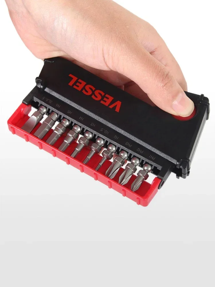 VESSEL IB11 Screwdriver Bits Set 11Pcs Impact Ball with Slide Case Screwdriver Replacement Bits Hand Tools torx screwdriver set