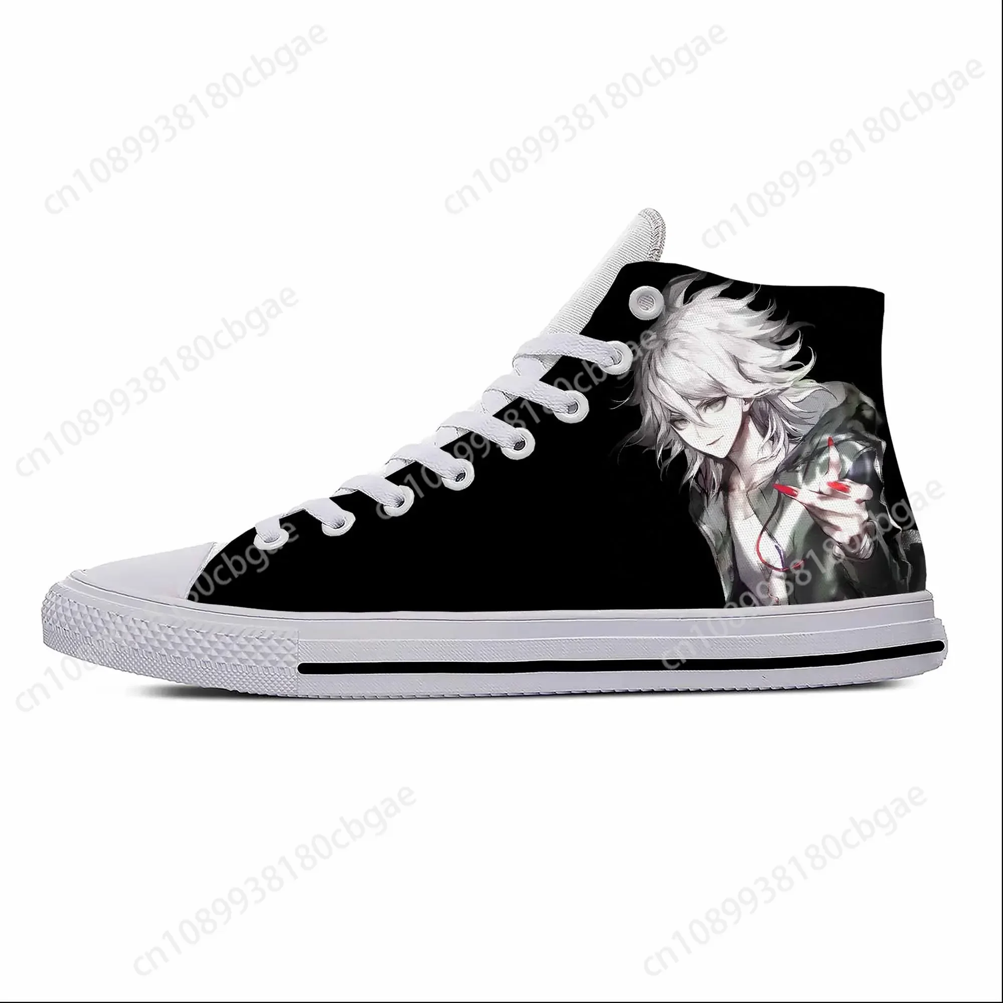 

Hot Anime Cartoon Game Danganronpa Komaeda Nagito Casual Cloth Shoes High Top Lightweight Breathable 3D Print Men Women Sneakers