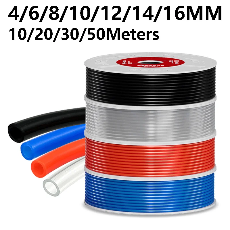 

10/20/30/50 Meter Pneumatic Air Hose Pipe For Compressor 4/6/8/10/12/14/16mm Air Hose Pneumatic Tube Pipe Polyurethane Tube