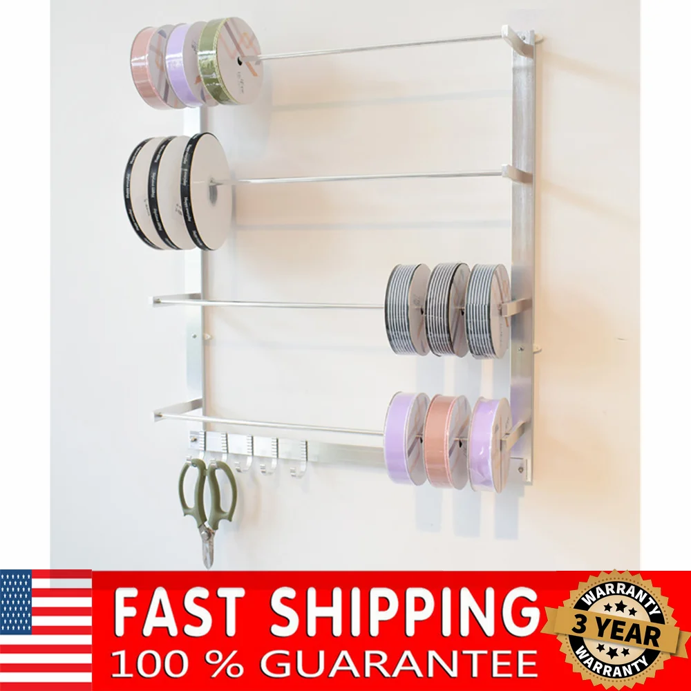 

Ribbons Roll Storage Sewing Tool Wire Spool Wall Mount Towel Rack Thread Holder Organizer NEW