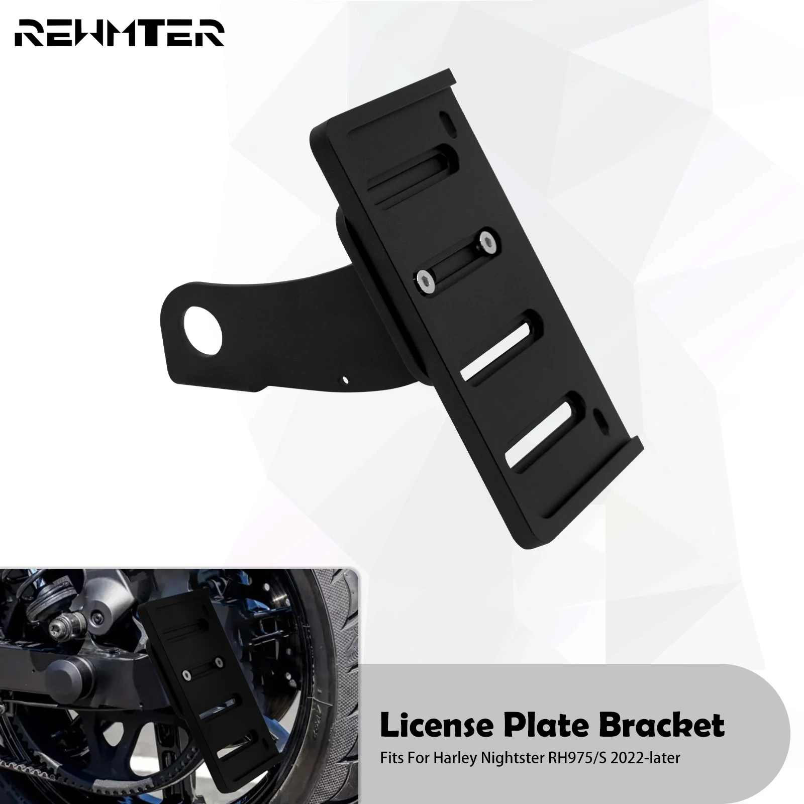 

Motorcycle Rear License Plate Bracket Frame Holder For Harley Nightster RH975 RH975 S 2022-Up Side Mounting Support Kits Black