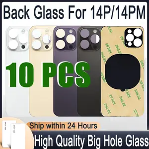 Bilashmart 10 Back Glass iphone 14 Pro Back Battery Cover Rear Door 14 Pro Max Big Hole Version Back Housing Case Replacement Parts