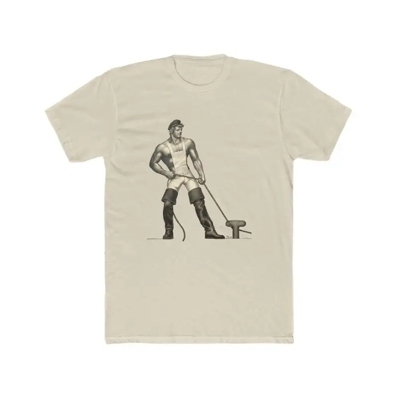 Sailor Longshoreman Boots Leather Men s Cotton Crew Tee