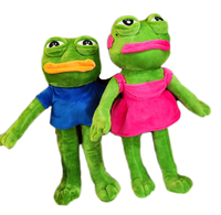 45cm Sad Frog Plush Toy Soft Stuffed Ugly Big Mouth Crying Expression Pepe Frog Dolls Funny Christmas Birthday Gifts