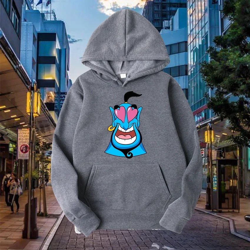 Anime Men Hoodies Pocket Kawaii Graphics Disney Aladdin Cozy Popular Streetwear Daily Male Sweatshirts Autumn Winter Clothes