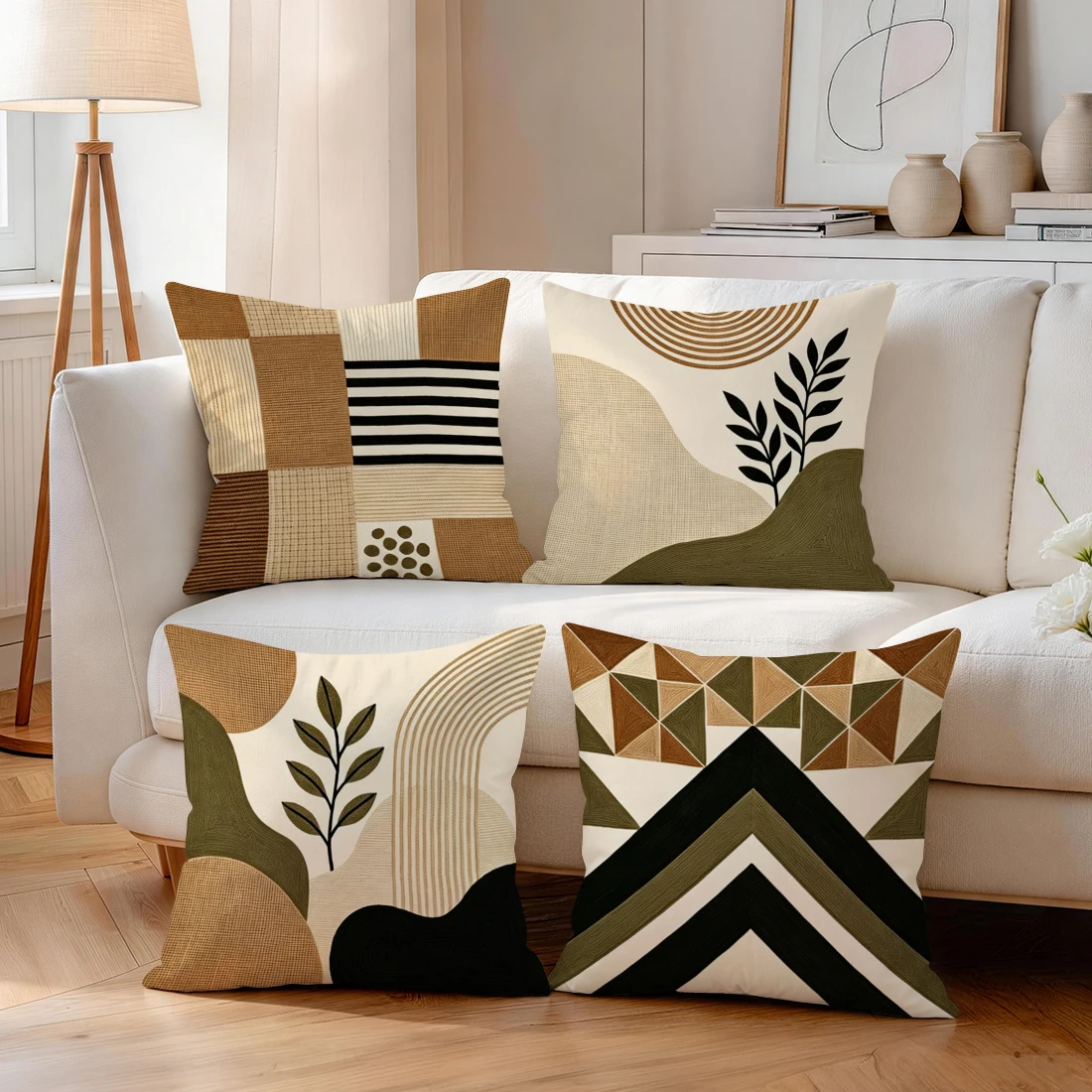1pcs/4pcs Bohemian Geometry Cushions Pillowcase Polyester Cushion Cover Throw Pillow Pillowcover Home Car Sofa Decor