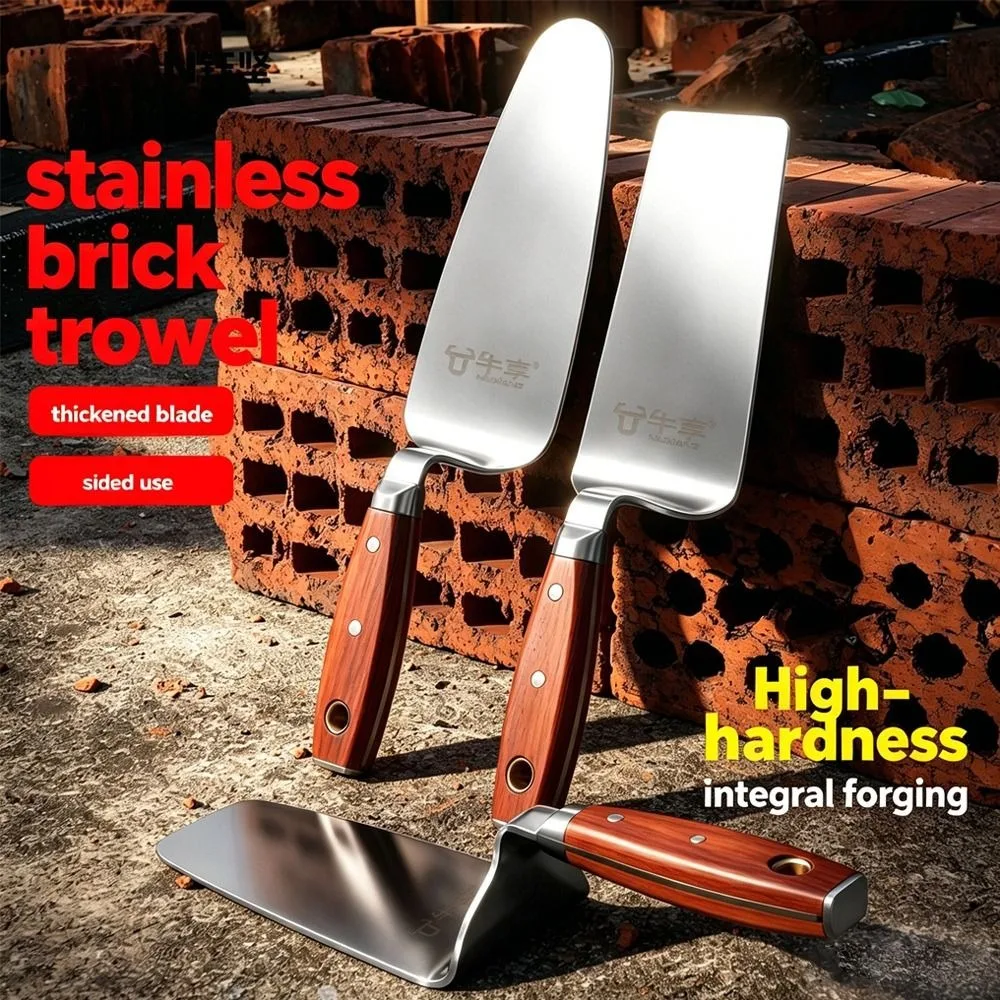 

Flat/Pointed/Round Head Brick Trowel Thickened Body Stainless Steel Masonry Trowel Household & Construction Use Wooden Handle