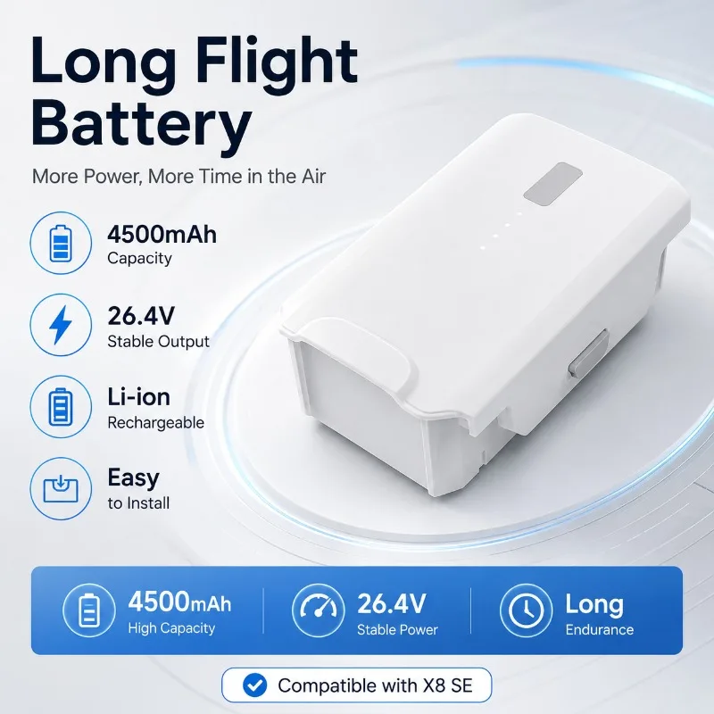 11.4V 4500mAh Battery for FIMI X8 SE 2022 Drone Long Flight Time Up To 35mins RC Quadcopter Long Battery Life Replacement Parts