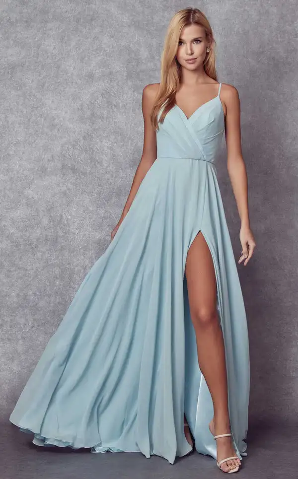 

Customized Casual Chiffon Criss-Cross Pleat A-line Spaghetti strap Long Dresses Bespoke Occasion Dresses Simple Sizes Available