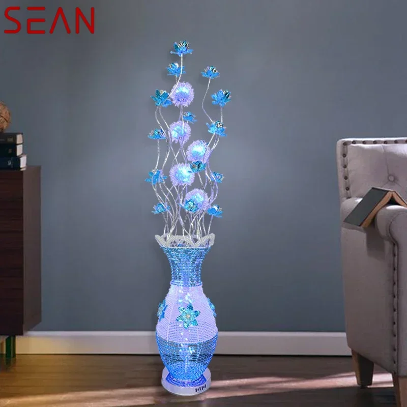 SEAN Nordic Blue Floor Lamp Fashionable Modern Living Room Bedroom Hotel  Aluminum Wire LED Originality Decorative Light