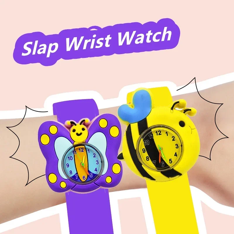 Digital Cartoon Boys Children Wrist Watch Slap Snap Fashion Girls Silicone Electronic Kids Watches bracelet