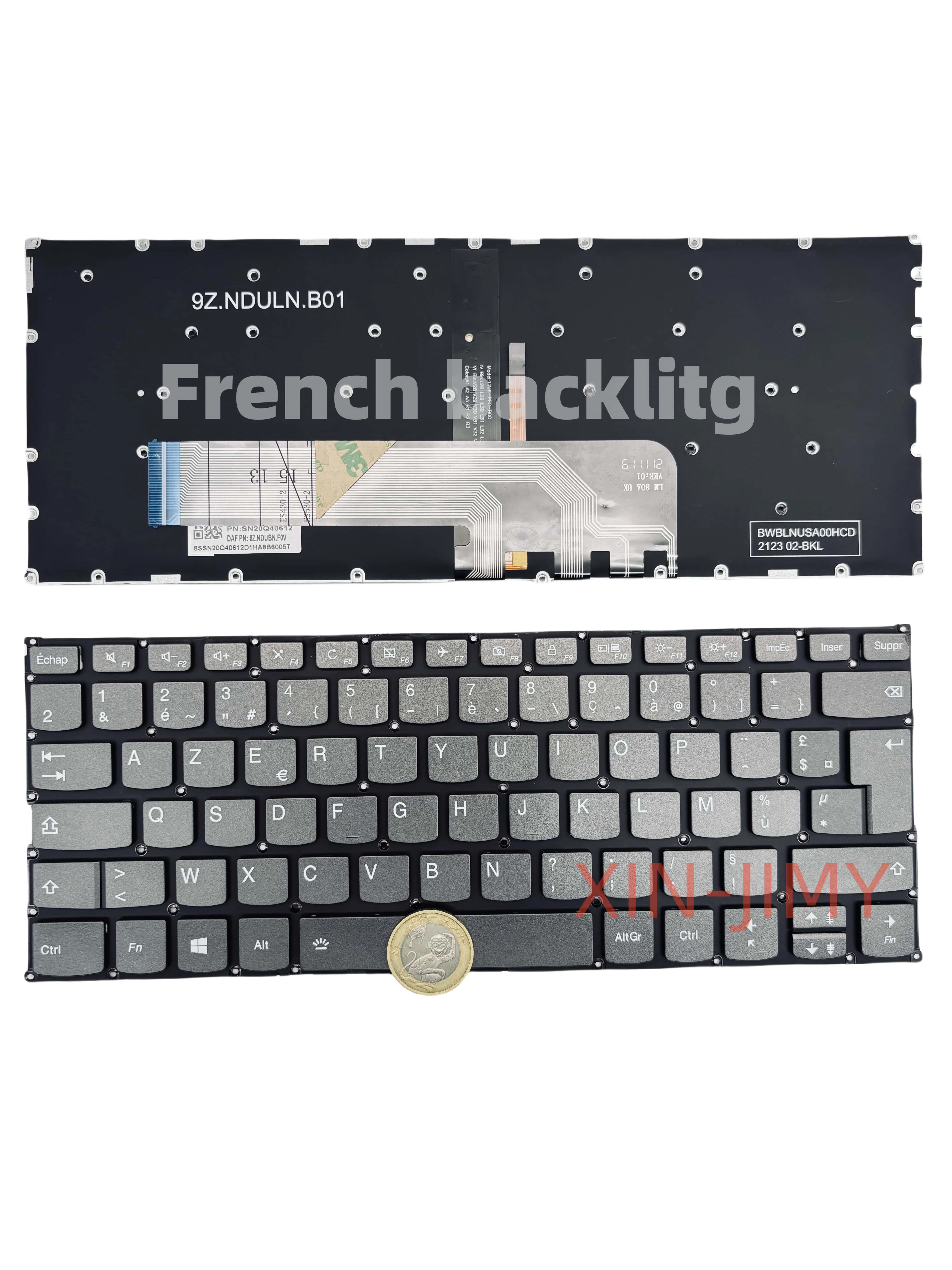 

Серая французская клавиатура с подсветкой для Lenovo YOGA 530-14IKB YOGA 530-14ARR