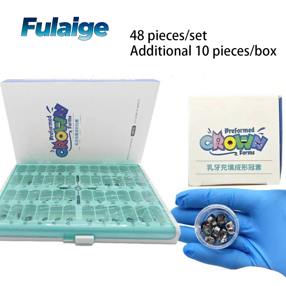 

Детские зубные коронки: металлические преформованные временные коронки для молочных зубов, набор для восстановления первичных моляров из нержавеющей стали для детей