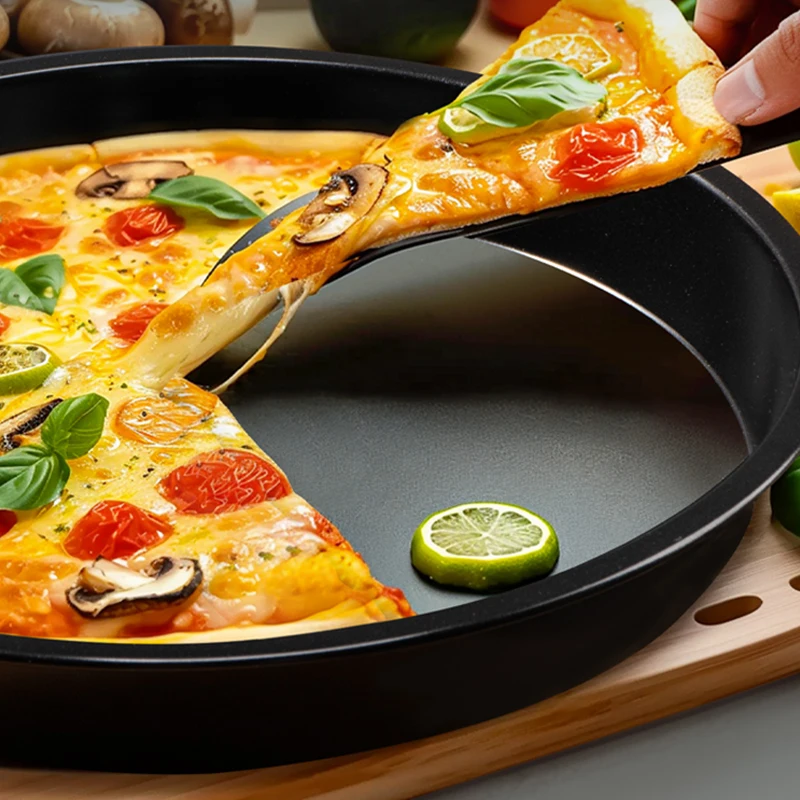 1 قطعة مقلاة البيتزا المستديرة 6/8/9/10 بوصة فرن الميكروويف عموم رقاقة صينية طبق الكربون الصلب غير عصا قالب الخبز أداة لوازم المطبخ TMZ