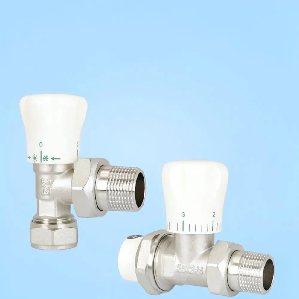 Professional Brass Heating Valve For Radiator Underfloor PPR Pipe Water Flow Regulator Manual Shut Off Connector