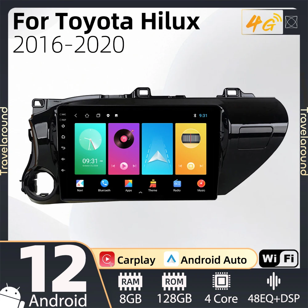 

Android 2 Din Stereo for Toyota Hilux 2016 - 2020 Car Radio with Screen Multimedia Player Navigation GPS Head Unit Autoradio