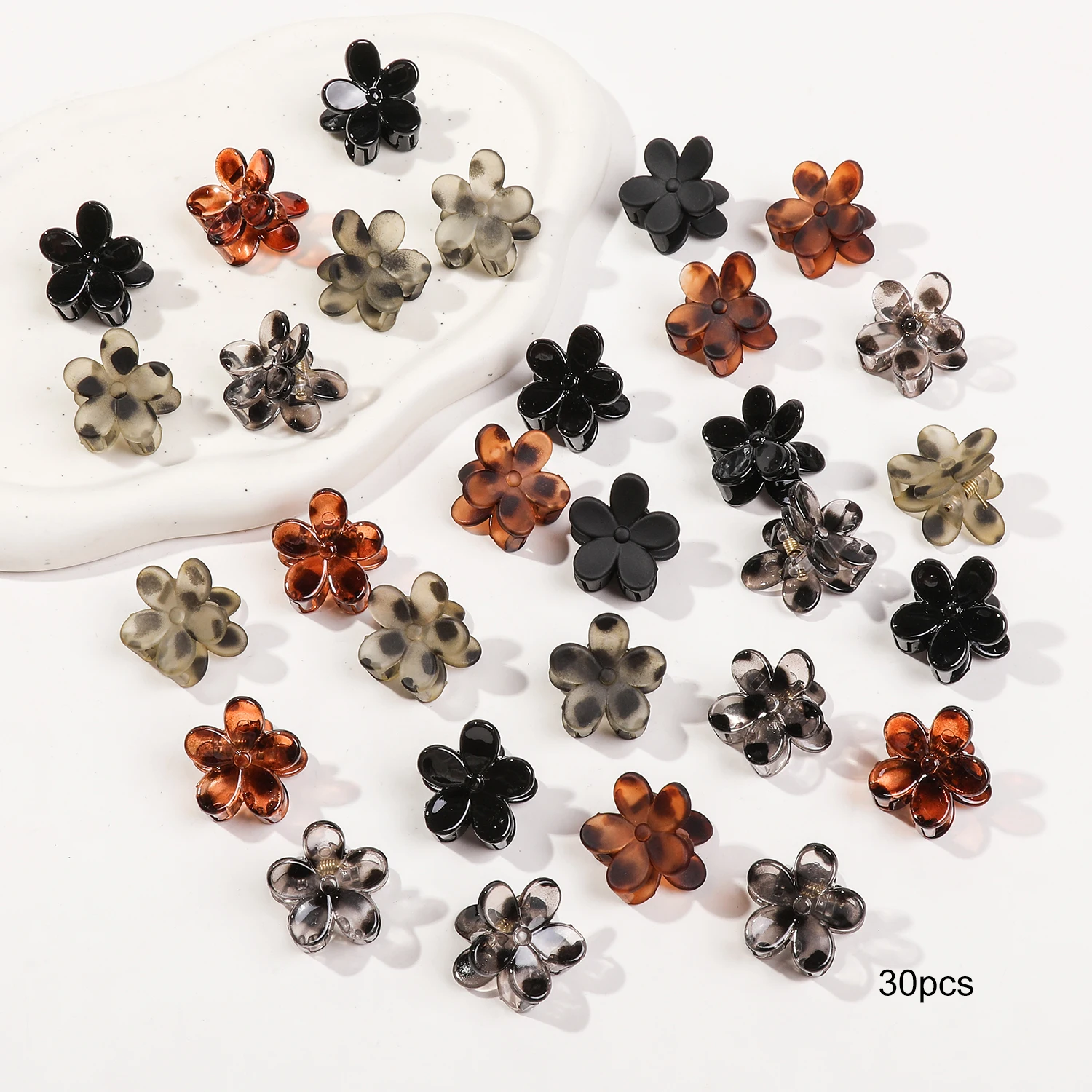 12/24/Pcs Mini Flower Hair Claw Clips Pack for Women Girl Cute Hair Accessories Creaseless Styling for Bangs Tiny Hair Styling