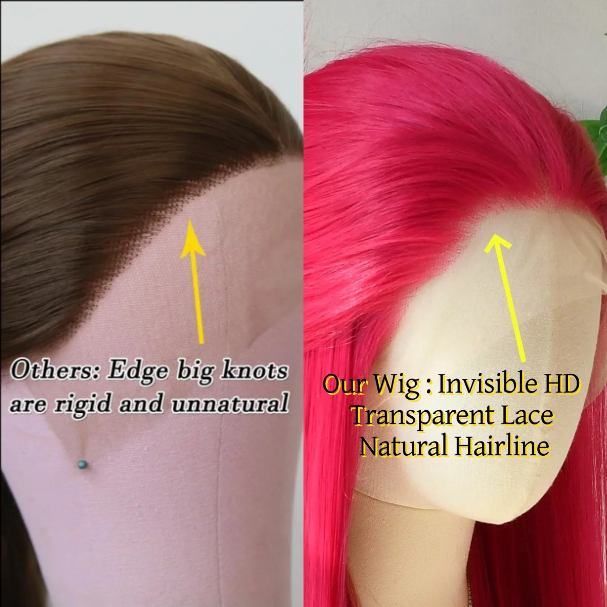 Rosa rosa wig13x4 hd osso reto peruca dianteira do laço sem cola peruca frontal do laço sintético de alta qualidade uso diário cosplay para wemon